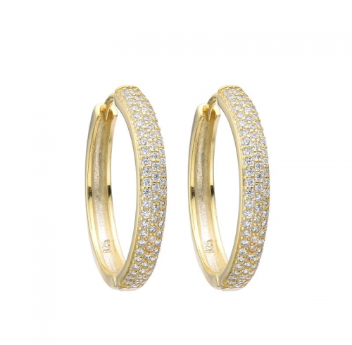 Pavé Hoop Earrings - Gold