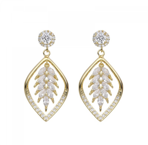 Gold Leaf Drop Earrings